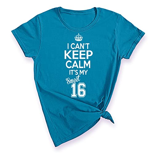 Promotion & Beyond Sweet Sixteen It's My Birthday! Women's T-Shirt, M, Saphire #TOP1