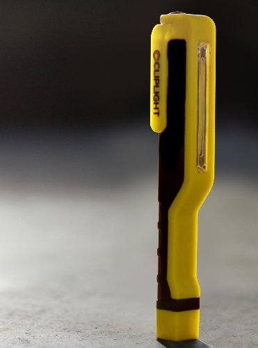 Cliplight Clipstrip 140 Lumen LED Pocket Flashlight with Magnetic Swivel Clip&Chip-On-Board LED Technology for Toolbox, Glovebox,Purse,Kitchen Drawer & Survival Kit, Batteries Included,Black & Yellow - Thumbnail 3