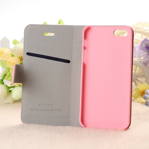 Wkae® Apple iPhone 5/5S custodia; Pu Leather
