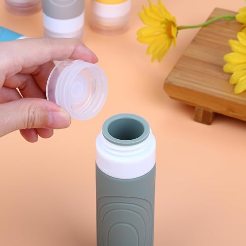 Kit Viagem Frascos De Silicone E Pote Para Cremes E CosméTicos, Shampoo, Necessaire Transparente, Po