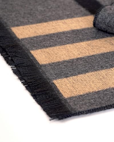 Men's Winter Warm Scarf with Tassels Soft Classic Mens Cashmere Feel Plaid Long Scarves - Image 6