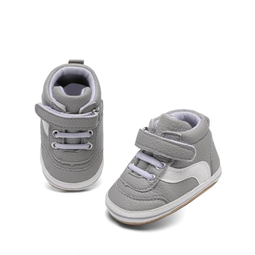 Image of Clowora Baby Boys Girls Shoes Non-Slip Rubber Sole Sneakers Infant First Walking Toddler Crib Shoes Newborn Loafers Flats.