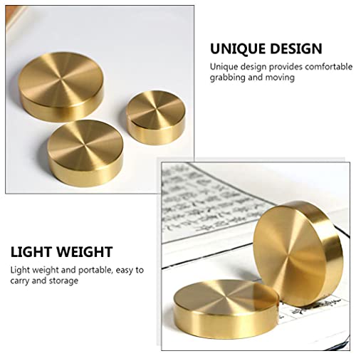 Doitool 49A20D4RKQ19WPLI2MO Chinese Calligraphy Paperweight Brass Paperweights Round Block Paperweight Desktop Home Office Decoration thumb #3