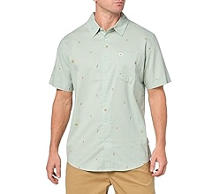 Quiksilver Men's Apero Classic Button Up Woven Top, Black