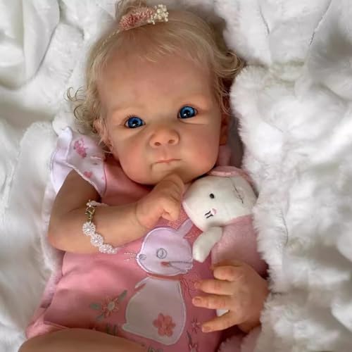 kgniess me Reborn lalka dla dziewczynki, 46 cm, realistyczna lalka niemowlęca z otwartymi oczami, narodzone nowo narodzone, prawdziwe lalki, realistyczne lalki, anatomiczna poprawna