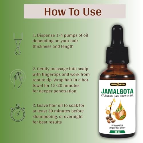 Image of Jamalgota Hair Growth Oil | Ayurvedic Hairs Growth Oil | With Amla, Camphor, Rosemary, Jatamansi & Bhringraj - 30ml