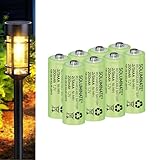 Soluminate Rechargeable 2/3AAA Solar Light Batteries for Garden Solar Lights Latest 1.2V NiMH Technology (2-3AAA, 2/3HR03, Two-Thirds-AAA 29.5mm x 10mm) [8-Pack]