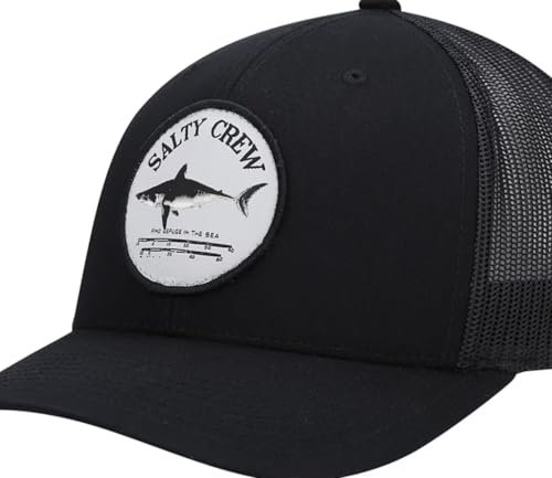 Image of Salty Crew Shark Logo Retro Trucker Hat - Unisex Adjustable Baseball Hat for Adults - Premium Cotton