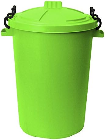 CrazyGadget® 85 Litre 85L Extra Large Colour Plastic Dustbin Garden Storage Unit Bin Clip On Locking Lid Heavy Duty - for Rubbish Waste Animal Feed etc. (Black)