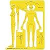 Traceease Full Human Body Figure Stencil Female Human Outline Drafting Tool with Front and Side Poses for Anatomy Reference, Sewing Figure Planning, Pattern Layouts and Fashion Design Study