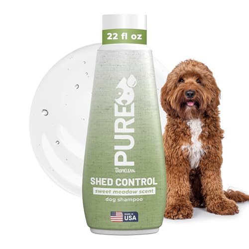 TropiClean Pure Deshedding Dog Shampoo, Sweet Meadow Scent, 22oz