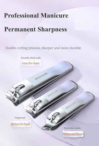 Image of Professional Manicure & Pedicure Kit, Stainless Steel Grooming Set with Nail Clippers, Cuticle Trimmer, Scissors & Tweezers (4 IN 1 MANICURE)