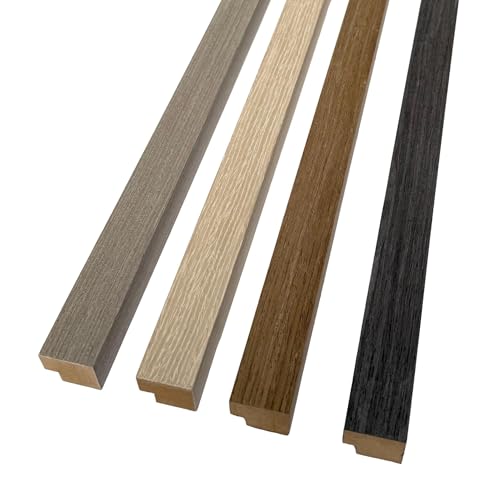 DBS Bathrooms End Cap Trim for Acoustic Slat Wall Panels, Wood Veneer MDF, Pet Polyester Backing 3D Sound Absorption (Grey Oak)