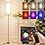 Frideko Floor Lamps for Living Room, Dimmable Colors Temperature & Brightness, Modern Floor Lamp Remote, Tall Standing Lamps for Living Room Bedroom Office, White Lampshade 9W RGB Smart Bulb