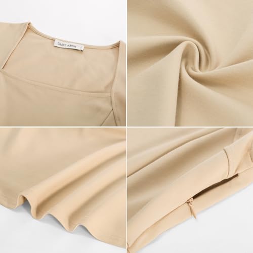 GRACE KARIN Peplum Tops for Women Sleeveless Square Neck Tank Top Summer Babydoll Shirts Business Casual Blouses - Image 6