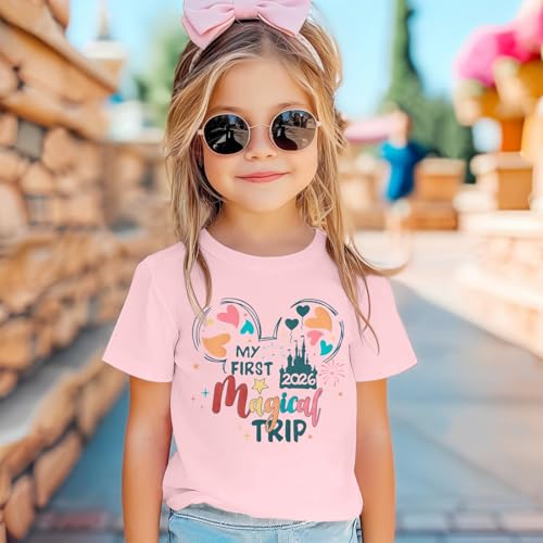 Image of Magical Shirts for Girls Animal Kingdom Shirt Kid Magic Princess T Shirt Castle Graphic Tees Summer Short Sleeve Tops