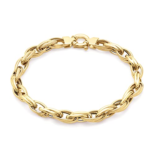 Carissima Pulsera con oro amarillo de 9K, para mujer, 22.5 cm