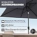 Sekey Aluminum Sonnenschirm mit Kurbel und Knicker, 210 × 140 cm Sonnenschirm Rechteckig für Balkon Garten & Terrasse Sonnenschutz UV 50+