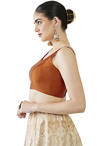 Image of Soch Womens Taffeta Solid Sleeveless Padded Blouse