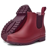 planone Orthopedic Wide Width Short Rain Boots Women Fashion Waterproof Chelsea Boots for Women Outdoor Garden Shoes Ankle Muck Boots for Ladies Non Slip Work Shoes Rubber Boots with Comfort Insole