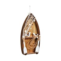 Topshop24you Maritimes Holz-Boot als Hänger | Küstendeko Braun (B 12 × H 26 × T 4 cm) – Wand- & Fensterdeko im Landhausstil