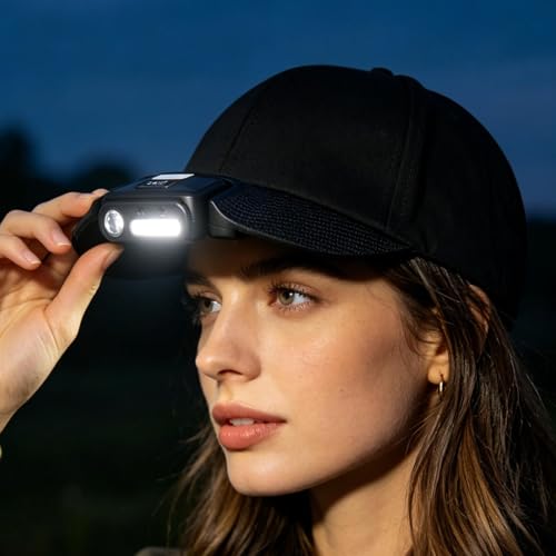 Clip de luz para gorra linterna recargable anticaídas para construcción y trabajo 3