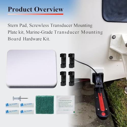 Image of Standard Size 4.5 inchx3.5 inchx0.75 inch Pad, Screwless Transducer Mounting Plate Kit
