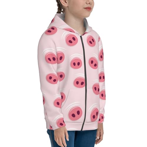 Cute Pig Nose Kid Hoodies Boys Zip Up Sweatshirts Girls Pullover with Pocket4