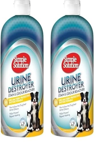 Simple Solution Urinzerstörer Enzymatischer Reiniger Haustier-Flecken- und Geruchsentferner mit Pro-Bakterien-Reinigungskraft (Packung mit 2)