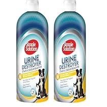 Simple Solution Detergente enzimatico Urine Destroyer, rimuove le macchie e gli odori degli animali domestici con potere pulente dei pro-batteri – 1 litro (Confezione da 2)