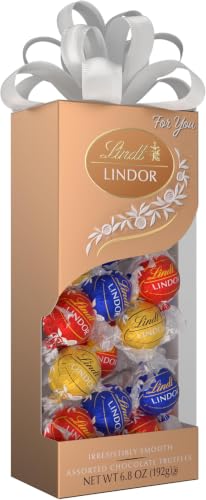 Lindt LINDOR Assorted Chocolate Candy Truffles Traditions Gift Box, Assorted Chocolate with Smooth, Melting Truffle Center, 6.8 oz. (Pack of 5)