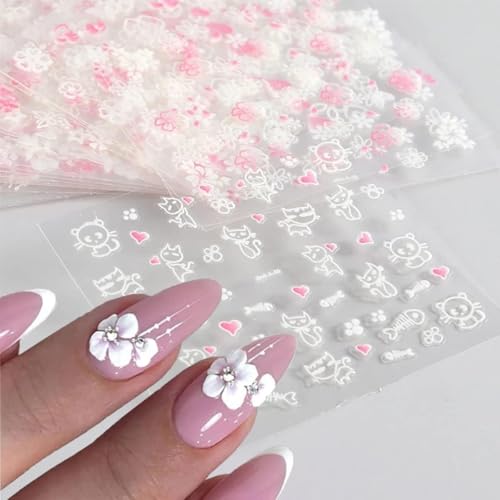 Image of MAYCREATE 30 Sheet Mini Floral Nail Decals for Women Girls