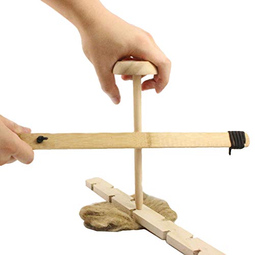 CapsA Bow Drill Kit Fire Starter Primitive Wood Survival Practice Friction Fire Tool Scout Outdoor Activity Kits Teaching Outward Bound Training (Yellow)