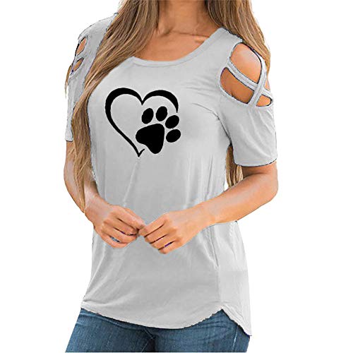 LANSKIRT_Blusa de Fiesta de Mujer Elegantes Camisa de Verano Mujer Corto Camiseta de Manga Corta con Estampado de Mangas Cortas para Mujeres en Verano Tops Blusa t Shirt