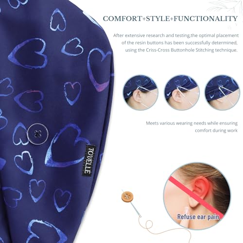 Image of Scrub Caps for Women with Buttons, Classic Surgical Caps