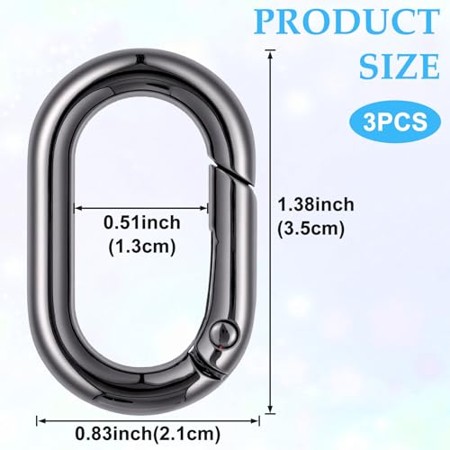 Image of Oval Spring Ring Clips, Metal Keyring Purse Clip