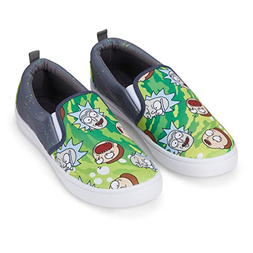 RICK AND MORTY Mens Shoes - Mens Slip On Sneakers - Rick & Morty Canvas Slip On Sneakers