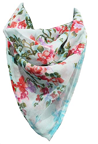 Mango Gifts Indian Silk Sari Square Scarf, Soft Floral Printed Scarves, Lightweight and Breathable, Multipurpose Perfect for Headbands Set of 10 Pieces Mix Colurs and Style 20" x 20" Inches3