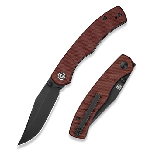 Image of CIVIVI Clingman EDC Pocket Folding Knife with Titanium Reversible Clip, 2.99 inch Nitro-V Blade G10 Handle Liner Lock Knife, Gift for Men Women C23065-2 (Burgundy)