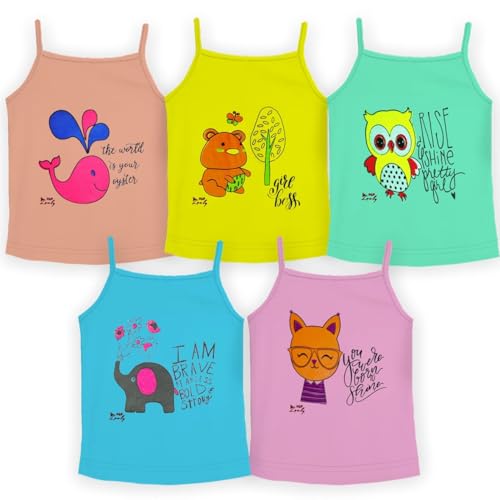 Image of HAP Kids 100% Cotton Multicolored Camisole Pack of Five