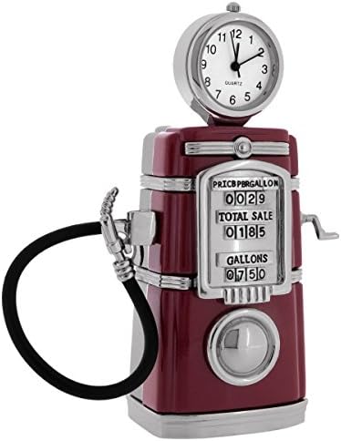 Antique Gas Pump Collectors Replica Desktop Mini Clock
