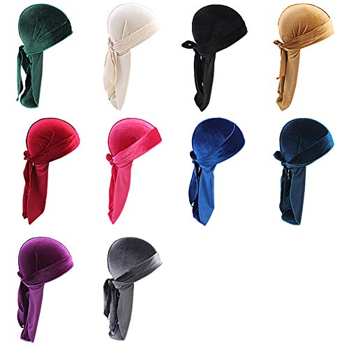 Boyfriend Cardig TININNA zacht fluweel Durag piraten pet hoofddoek hoofddoek hoofdband outdoor fietsen mutsen sport bandana hoed lange staart piratenhoed - Image 3