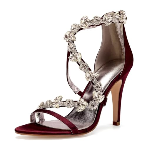 High Heel Wedding Shoes for Bride Open Toe Rhinestones Bridal Heeled Sandals Wedding High Heels product thumbnail 8