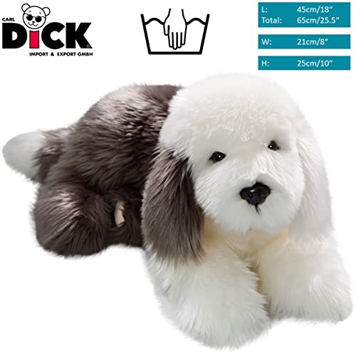 Carl Dick Bobtail, Altenglischer Schäferhund liegend, Hund, Plüschtier, Kuscheltier ca. 45cm 3435