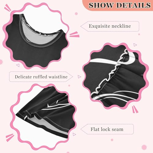 ALAZA Bulldog French Love Heart Girls Toddler Casual Dress for Summer Sleeveless Dresses Sundress 2-8 Years3