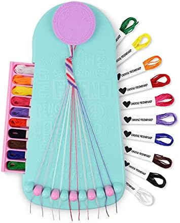 Choose Friendship, My Friendship Bracelet Maker, 20 Pre-Cut Threads (Craft Kit/Kids Jewelry Kit) (Cotton Candy)