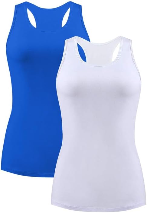 beautyin Women Tank Top with Shelf Bra Racerback Workout Yoga Tops Undershirt