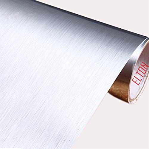 AGOG 3D Silver Brush Finish Foil Decorative Stickers Auto Glitter Sticker Wall Paper Kitchen Cabinet Waterproof Wall Stickers Textured car wrap Sheet Vinyl roll Film Sticker Decal