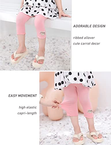 Kiench 5-Pack Girls' Capris Leggings Summer Thin Modal Cotton Kids 3/4 Tights2