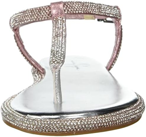 Jessica Simpson Women's Oliara T-Strap Sandal Flat, Sliver/Pink, 7 | Image 1